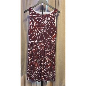 Ann Taylor Loft Abstract Print Sleeveless Dress Women's Size Medium Open Back
